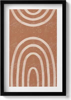 Produktbild von Minimalistische Kunst im Boho-Stil– Wandbild mit Rahmen – Gerahmtes Bild  – Wanddekoration – 40x60 cm –  Schwarz