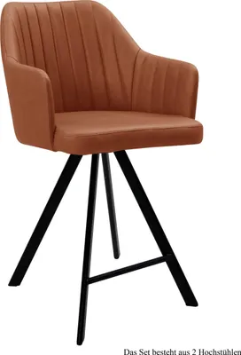 Produktbild von Thekenstuhl (2er-Set) Demetra 58x98x60 Schwarz/Cognac