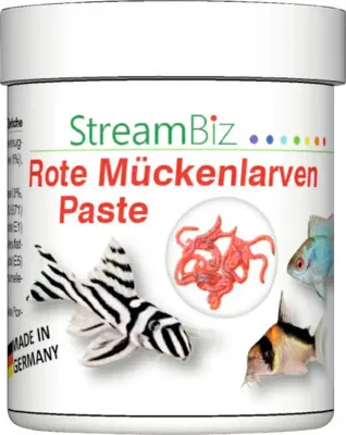 Produktbild von Aquariumfischfutter StreamBiz Rote Mückenlarven Paste 70 g