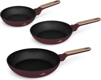 Image de Batterie de cuisine antiadhsive 3 pices Berlinger Haus, aluminium forg avec revtement TitanPro, turbo induction, poigne ergonomique, convient  toutes les cuisinires, Leonardo Nordic Collection