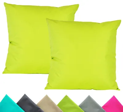 Produktbild von JACK 2er Set 40x40cm Outdoor Kissenhülle Kissenbezug Wasserfest Sitzkissen Lounge Kissen Garten Stuhl Lotus Effekt, Farbe:Limette