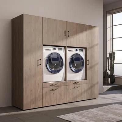 Produktbild von Roomart Waschmaschinenschrank 224 cm breit, Eiche