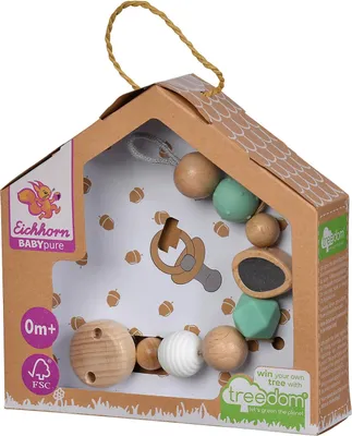 Produktbild von Eichhorn Holz-Schnullerkette Baby Multicolor sensorisches Spielzeug