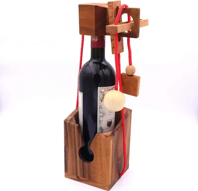 Produktbild von Flaschentresor – Edles Denkspiel aus Holz für große Flaschen