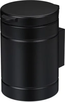 Obrázek produktu pro Černý 3litrový odpadkový koš s tichým zavíráním pro WC a toalety