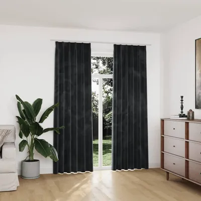 Immagine prodotto di VIDAXL -Vorhänge Blackout 2 STs mit Haken 140x225 cm Samt Anthrazit