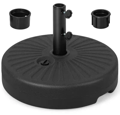 Image de Pied de parasol COSTWAY 19,5 L / 23 kg, pouvant être rempli d'eau ou de sable, pied pour mât de 38/48 mm, socle de parasol, pied de parasol de marché
