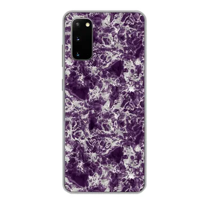 Produktbild von MuchoWow® Handyhülle Schutzhülle Hülle für Samsung Galaxy S20 Marmor - Lila - Silber - Muster Silikon Softcase Handy Hülle - Bild