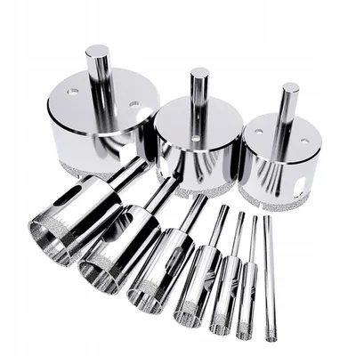 Produktbild von Diamantbohrer Lochsäge Bohrkrone Set für Glas/Fliese/keramisches/Marmor/Porzellan Bohrer Hohlbohrer mit Diamant-Beschichtung Kohlenstoffstahl 6-68mm