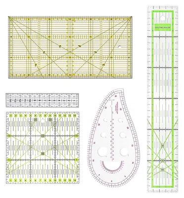 Produktbild von Patchwork-Lineal, Nählineal, vielseitiges Lineal-Set für Quilten, universelles Schneiderlineal, Bügellineal mit Winkeloptionen für Bastelarbeiten