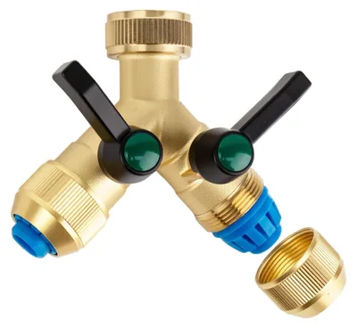 Immagine prodotto di Omgoods - Raccordo a Y in ottone a due vie per tubo da giardino