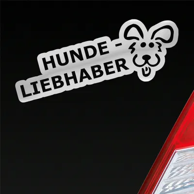 Produktbild von Auto Aufkleber Hundeliebhaber Hund Dog süß Love Liebe 19x9 cm Silber Sticker Heckscheibenaufkleber