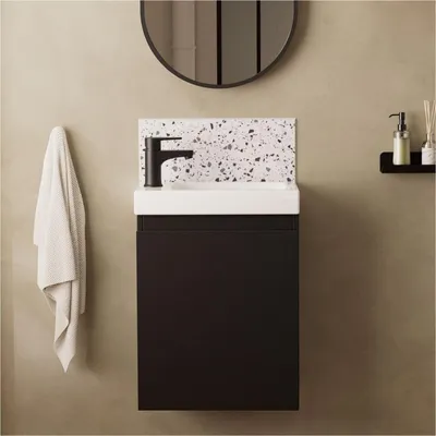 Image de Meuble lave-mains LISA + robinet noir