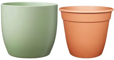 Produktbild von MePla - Set - Übertopf Basel ø27 + Pflanztopf ø26 - Lindgrün