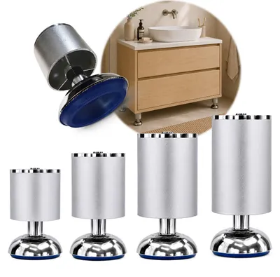 Produktbild von 4er Set Möbelfuß Alu Matt in 4 Größen 8 bis 15 cm