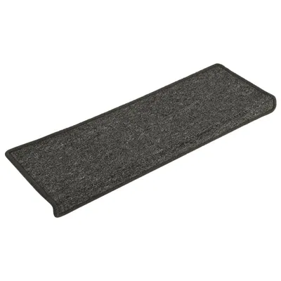 Obrázok produktu pre Schodové rohože 15 ks 65x21x4 cm tmavošedé s obdĺžnikovým okrajom