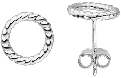 Produktbild von Paar Ohrringe Ohrstecker Kreise Ø 10,8mm aus 925 Silber glänzend rhodiniert