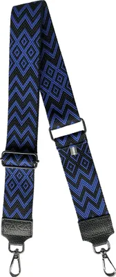 Image de Bandoulière noire et bleue pour sac à main YAKA