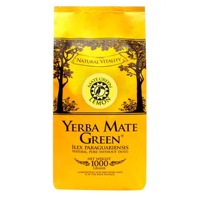 Obrázek produktu pro Čaj Yerba Mate Green Lemon 1 kg - Brazilský zelený čaj yerba maté - citronová tráva - citronová kůra - yerba mate tea 1000 g