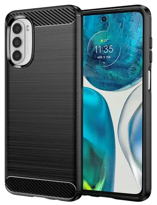 Produktbild von Techsuit Carbon Silicone Back Cover Hülle für Motorola Moto G52 / Moto G82 - Schwarz