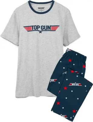Image de Top Gun - Pyjama avec pantalon long pour homme NS6890 (XXL) (Gris/Bleu)