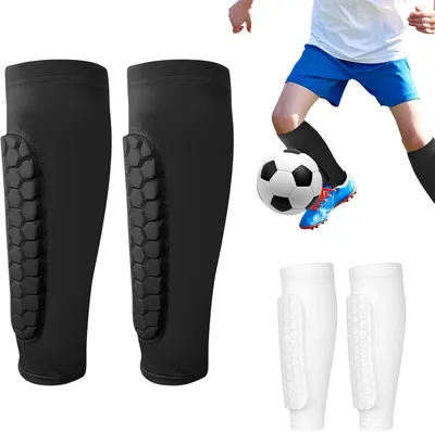 Imagen del producto de Protectores de tibia para fútbol, transpirables, antideslizantes, 2 pares, talla XS, para niños
