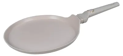A single pancake pan is shown against a white background.