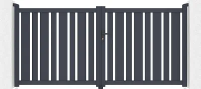 Produktbild von Doppelflügeltor aus Aluminium 3m VEYMONT H.140cm grau