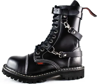 Obrázok produktu pre ANGRY ITCH-10-hole Gothic Punk Army Ranger Army Kožené topánky s oceľovou špičkou, EU 41