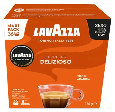Obrázek produktu pro Lavazza Delizioso, Kávová kapsle, Espresso, Středně pražená, A Modo Mio, 36 hrnků, 8/13