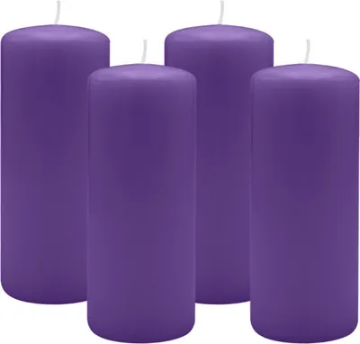 Produktbild von 4er Set Adventskranzkerzen Lila Ø 60 x 120 mm