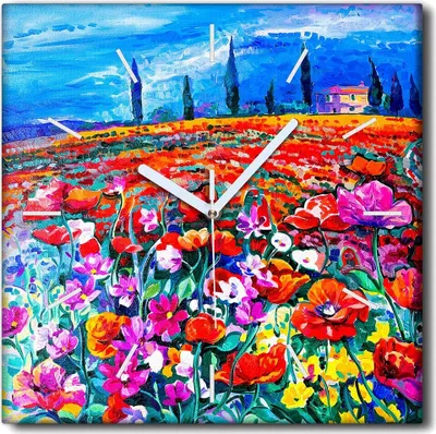 Produktbild von Coloray Uhr auf Leinwand 30x30 cm Wand Uhr Dekoration Wohnzimmer Segeltuch weiße Zeiger -Wiesenbaumstraße.