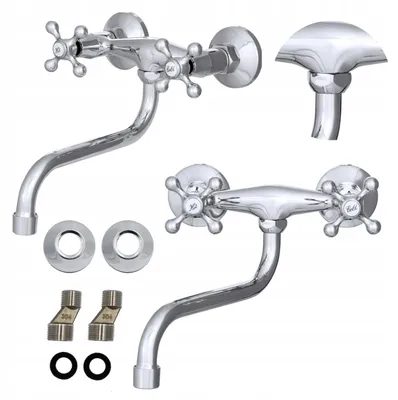 Produktbild von Granitan - Küchenarmatur - Spültischarmatur - 360° schwenkbar - Keramikkartusche - Chrom - Wandmontage - RETRO