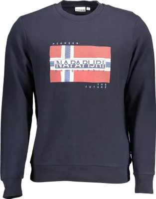 Produktbild von Herren Sweatshirt Blau - Langarm, Rundhals, mit Logo-Druck