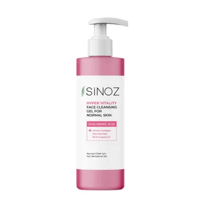 Produktbild von Sinoz Hyper Vitality Gesichtreinigungsgel für normale Haut 400 ml – Hyaluronsäure, Niacinamid & Pink Grapefruit