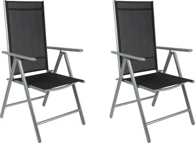 Produktbild von Lifetime Garden Santiago Gartenstühle - Gartenset 2 Stück - verstellbar in 7 Positionen - klappbar - Aluminium - Schwarz
