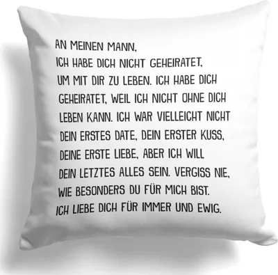 Produktbild von 22Feels Ehemann Geschenk Hochzeitstag Männer Deko Kissen Paar Dekoration Geburtstag Valentinstag für Ihn Liebe Weihnachten Wohnaccessoire Wohnzimmer Schlafzimmer Couch