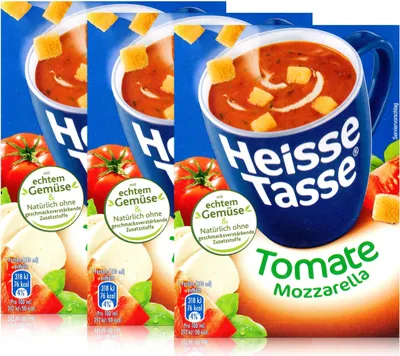 Produktbild von Heisse Tasse Tomate Mozzarella mit Croûtons 3 Beutel á 17,8g (3er Pack)