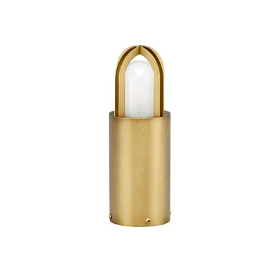 Produktbild von Sockelleuchte Paignton E27 18W IP55 Messing, mattiertes Glas; antik Messing B:10.2cm Ø10.2cm