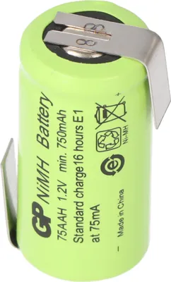 Produktbild von GP Akku GP75AAH 2/3AA NiMH-Akku mit Lötfahne Z-Form 14x29mm