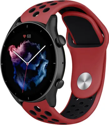 Produktbild von Strap-it Amazfit GTR 3 (Pro) Sportarmband (Rot/Schwarz)