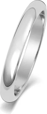 Image de or blanc 9 carats (375) 3mm en forme de D Hommes/Femmes - Alliance/Mariage/Mariage, 67 (21.3) ; WJS150499KW