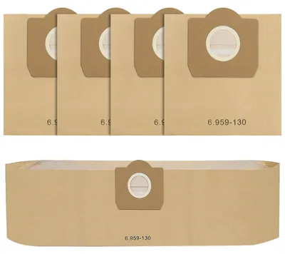 Image de Sacs d'aspirateur - 5 pièces - Compatibles avec les modèles WD3, SE4001 et SE4002 - Sacs filtres en feutre