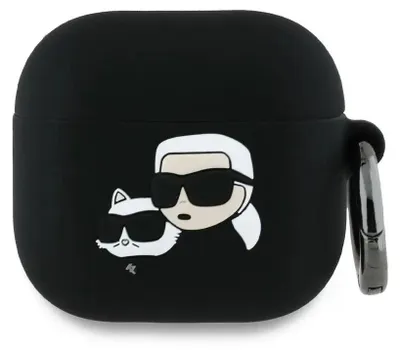 Obrázok produktu pre Karl Lagerfeld Kla4Runkchk Airpods 4 Cover Czarny/Black Silicone Karl&Chaupette Head 3D