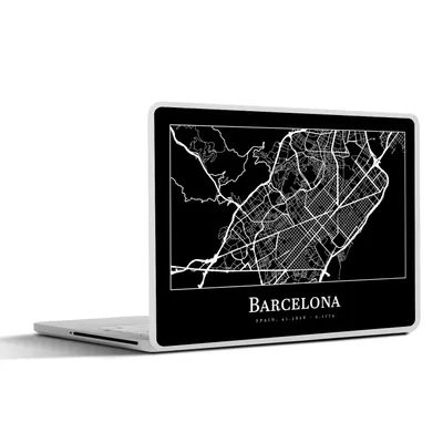 Produktbild von MuchoWow® Laptop Aufkleber Sticker Cover Stadtplan - Barcelona - Karte 31x22.5 cm - Laptop-Deko