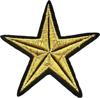 Produktbild von Stern-Emblem-Aufnäher zum Aufbügeln, hellgolden