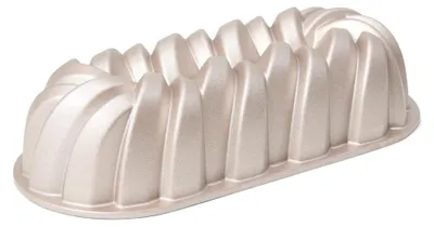 Kuchenform geflochten 31x14x8 cm Druckguss-Aluminium goldbeige