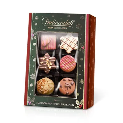 Produktbild von Pralinenbote - 6 handgefertigte Pralinen Weihnachtsklassiker, 70 g