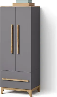 Produktbild von Kinderkleiderschrank Livinity Mailo Grau/Artisan 70 x 186.8 cm mit 4 Schubladen, Model 59757
