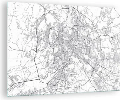 Produktbild von Bilder auf glas - Einteilig - Stadt Karte Rom - 70x50cm - Glasbilder - Wandbilder - Bilder - zum Aufhängen bereit - Wanddekoration aus Glas - Glas Bilder - Wandbild auf Glas - GAA70x50-4682